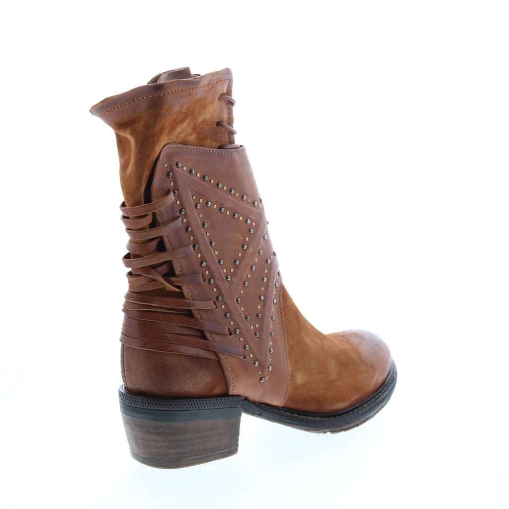 Callhoun A22208-101 Womens Brown Leather Zipper Casual Dress Boots