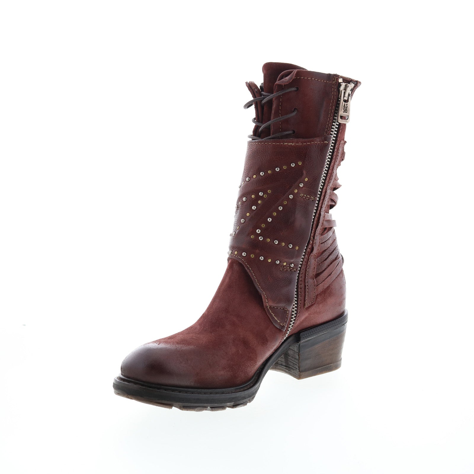 Callhoun A22208-101 Womens Burgundy Leather Casual Dress Boots