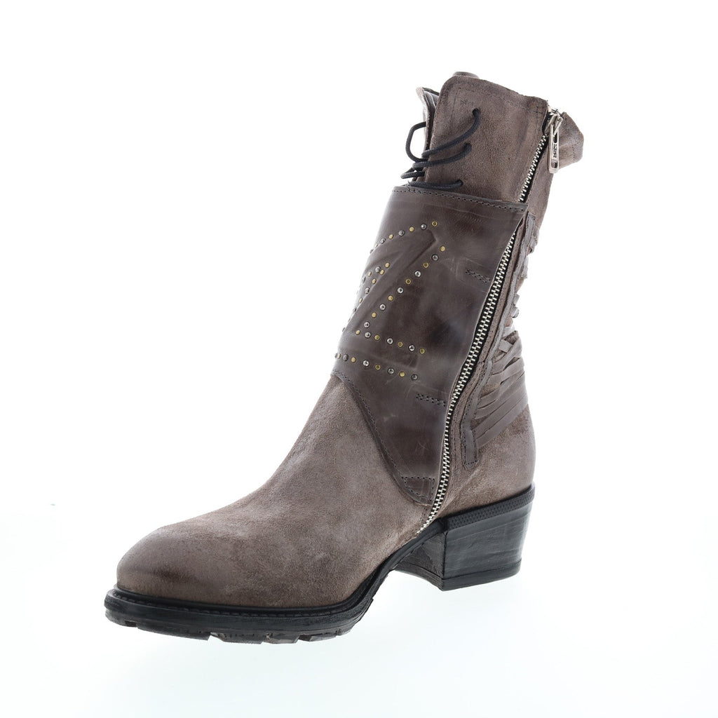 Callhoun A22208-101 Womens Gray Leather Zipper Casual Dress Boots