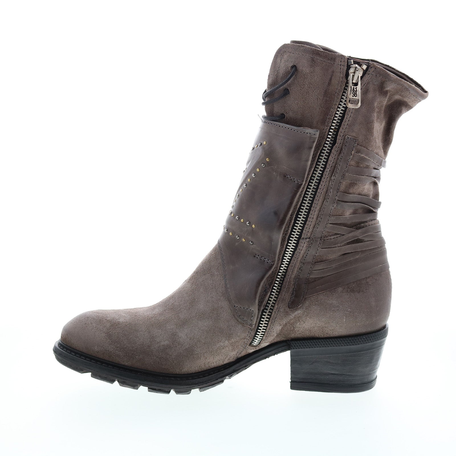 Callhoun A22208-101 Womens Gray Leather Zipper Casual Dress Boots