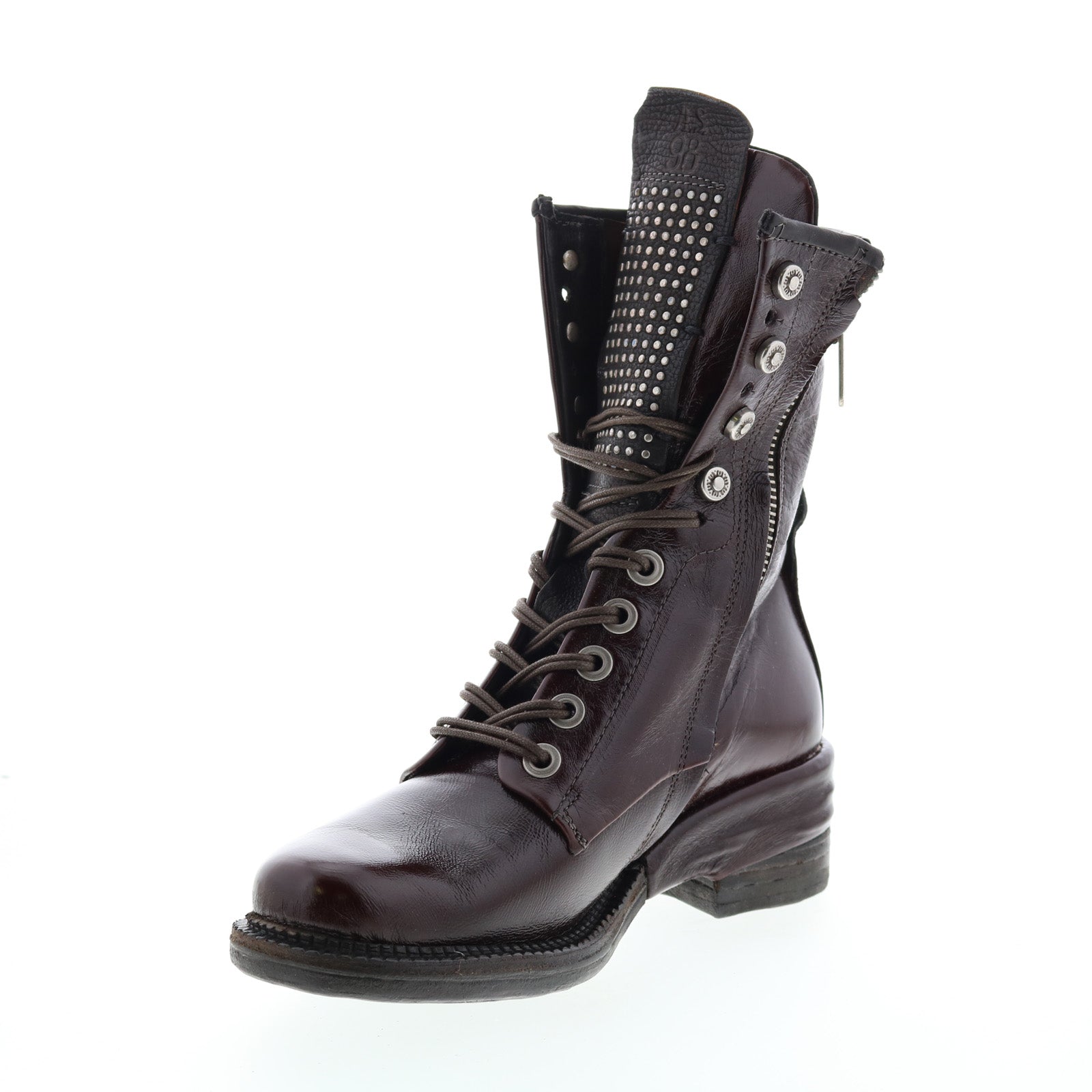Saunder A23208-201 Womens Brown Leather Lace Up Casual Dress Boots