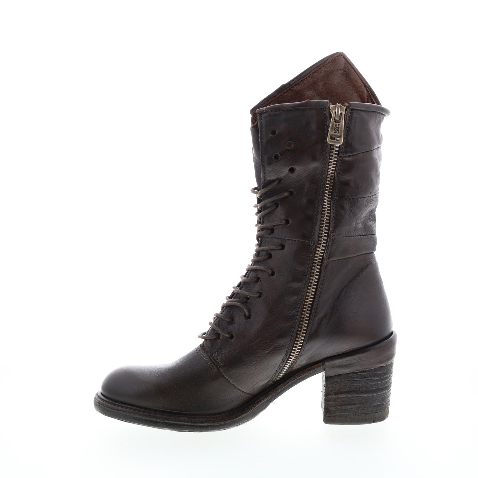 Jasper A24202-101 Womens Brown Leather Lace Up Casual Dress Boots
