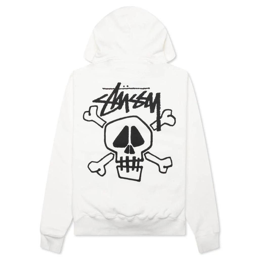Skull Bones Pigment Dyed Hoodie Natural