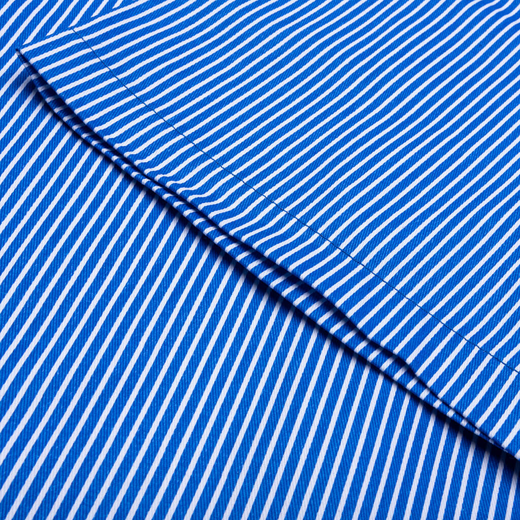 Decker S S Woven Crop Fit Button Up Victoria Blue