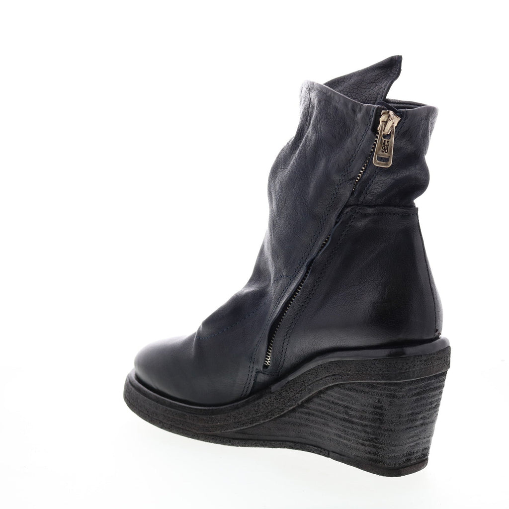Tremont A30205-201 Womens Blue Leather Zipper Casual Dress Boots