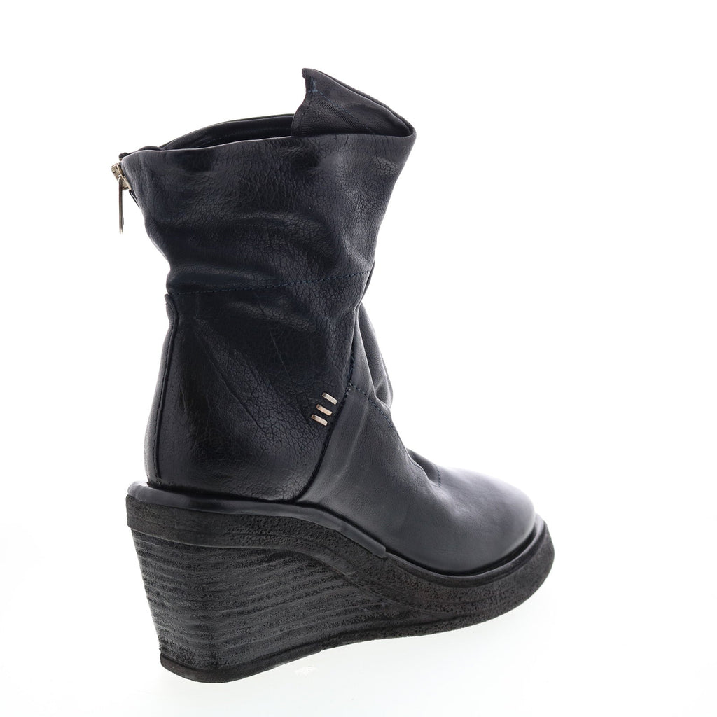 Tremont A30205-201 Womens Blue Leather Zipper Casual Dress Boots