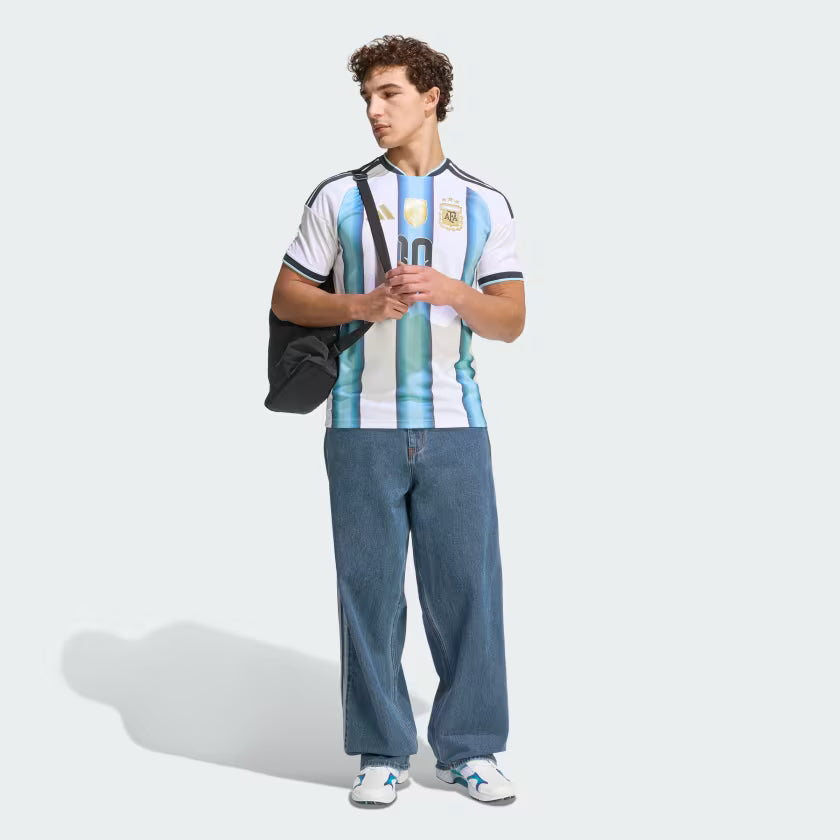 adidas Argentina Home 10 Messi Mens Soccer Jersey 26 White Blue