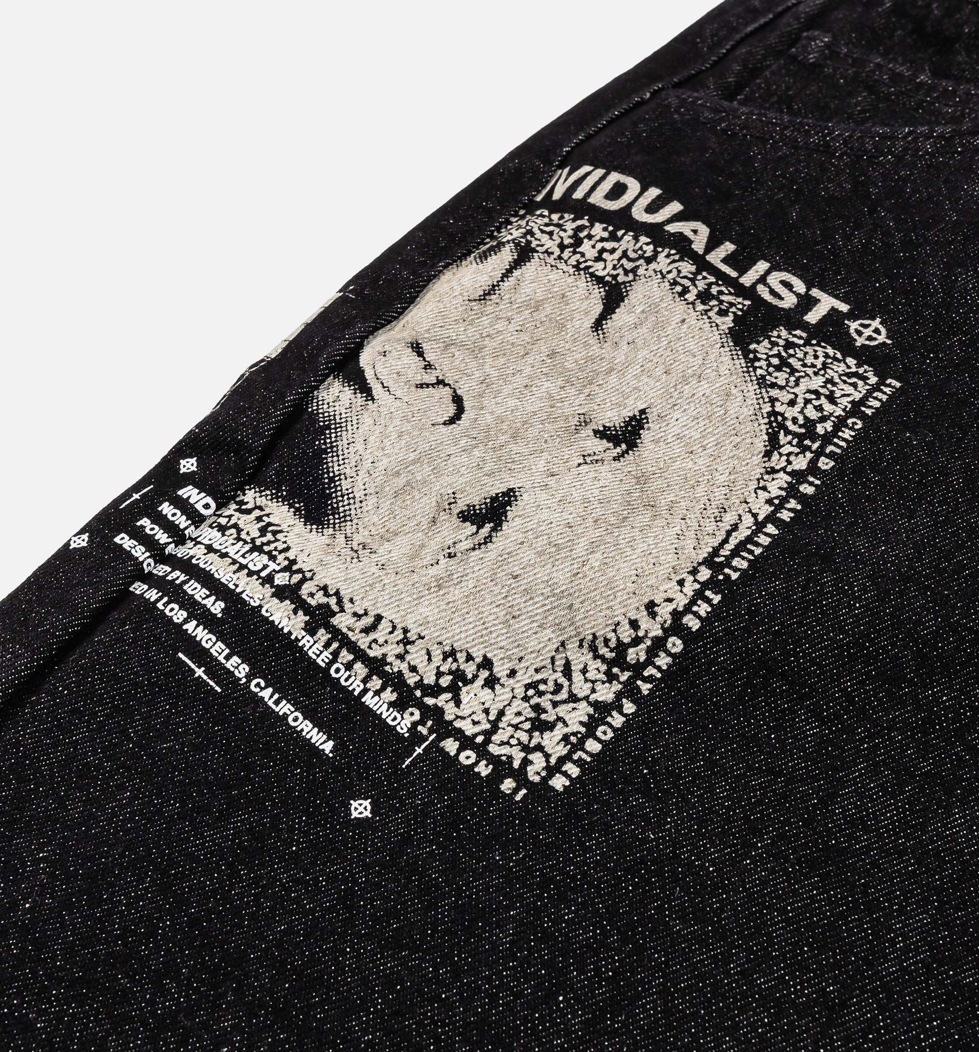 Picasso Denim Mens Shorts Black