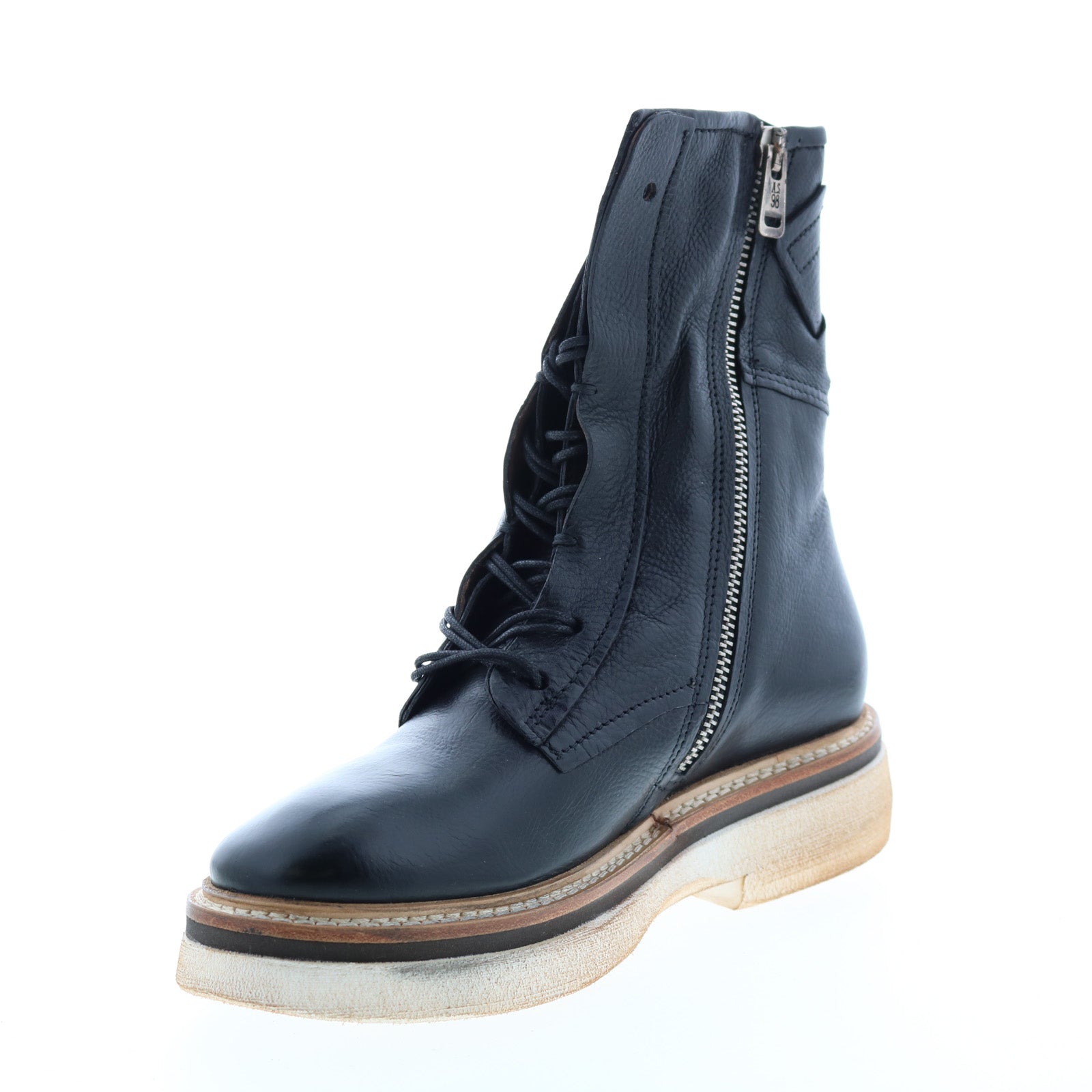 Inessa A38209-101 Womens Black Leather Lace Up Casual Dress Boots