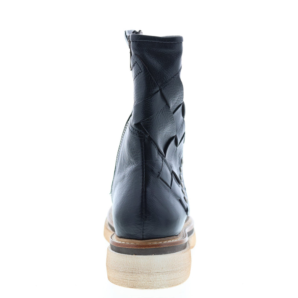 Inessa A38209-101 Womens Black Leather Lace Up Casual Dress Boots