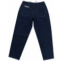 Kinetic Embroidered Baggy Denim Pants Black Gold Stitch