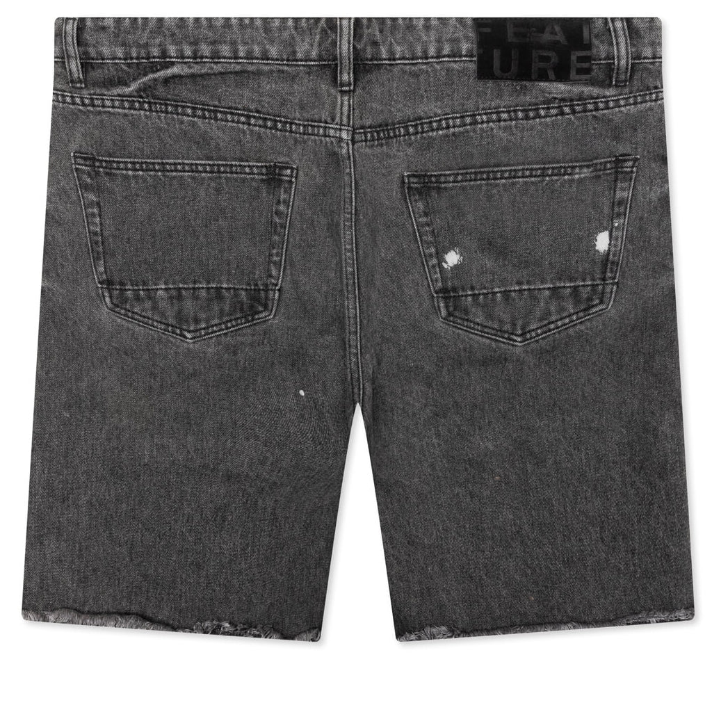 Berry Wide Denim Short Vintage Black