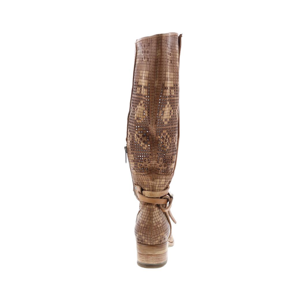 Gene A40313-101 Womens Brown Leather Hook & Loop Knee High Boots