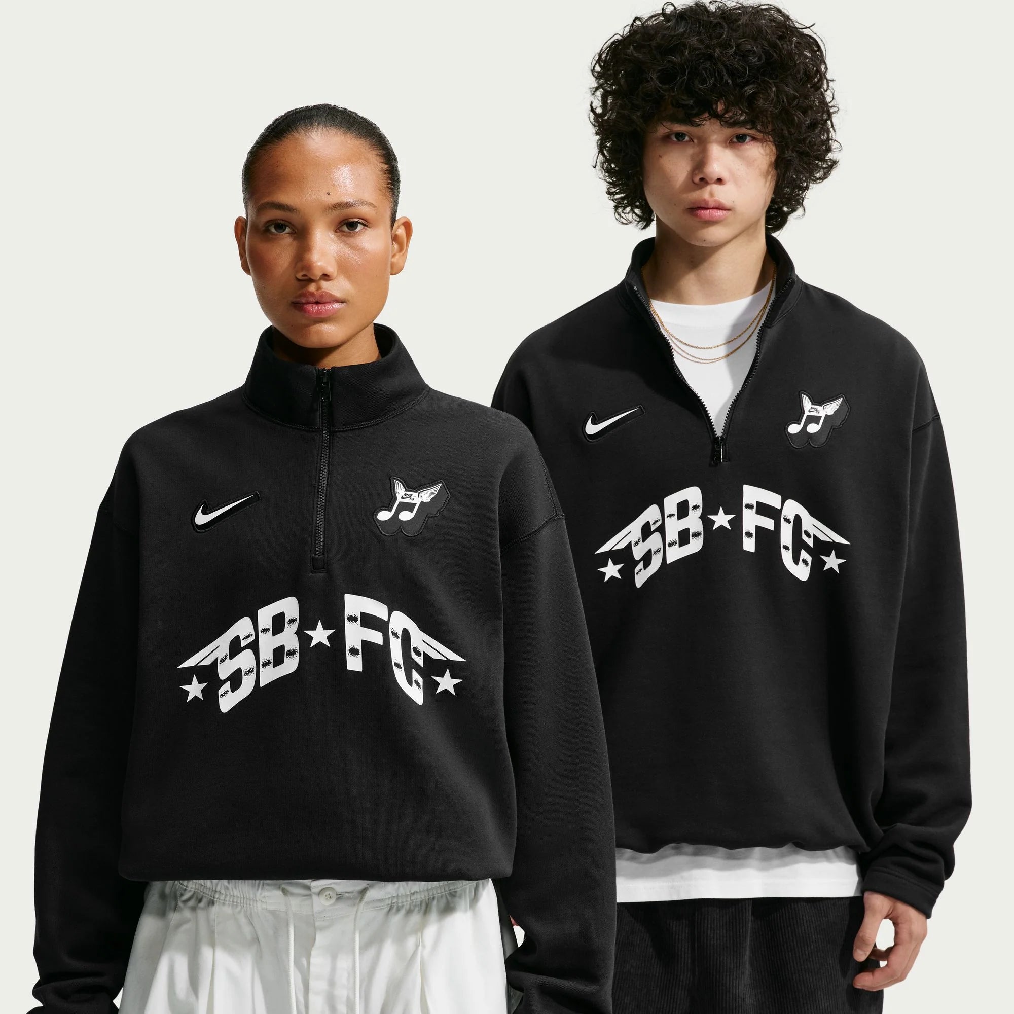 Nike SB Club 58 Skate 1 2 Zip Fleece Crew Neck Sweatshirt Black