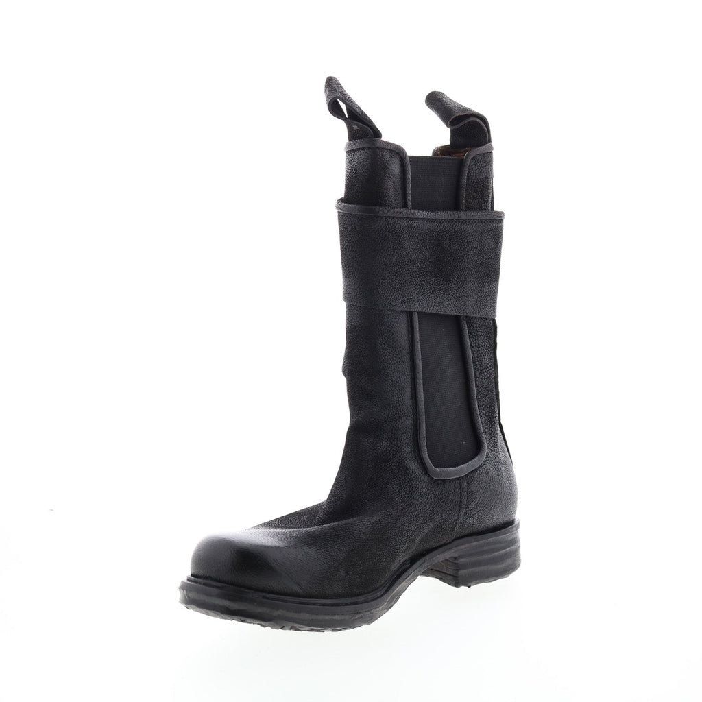 Sikes A50216-101 Womens Black Leather Slip On Chelsea Boots