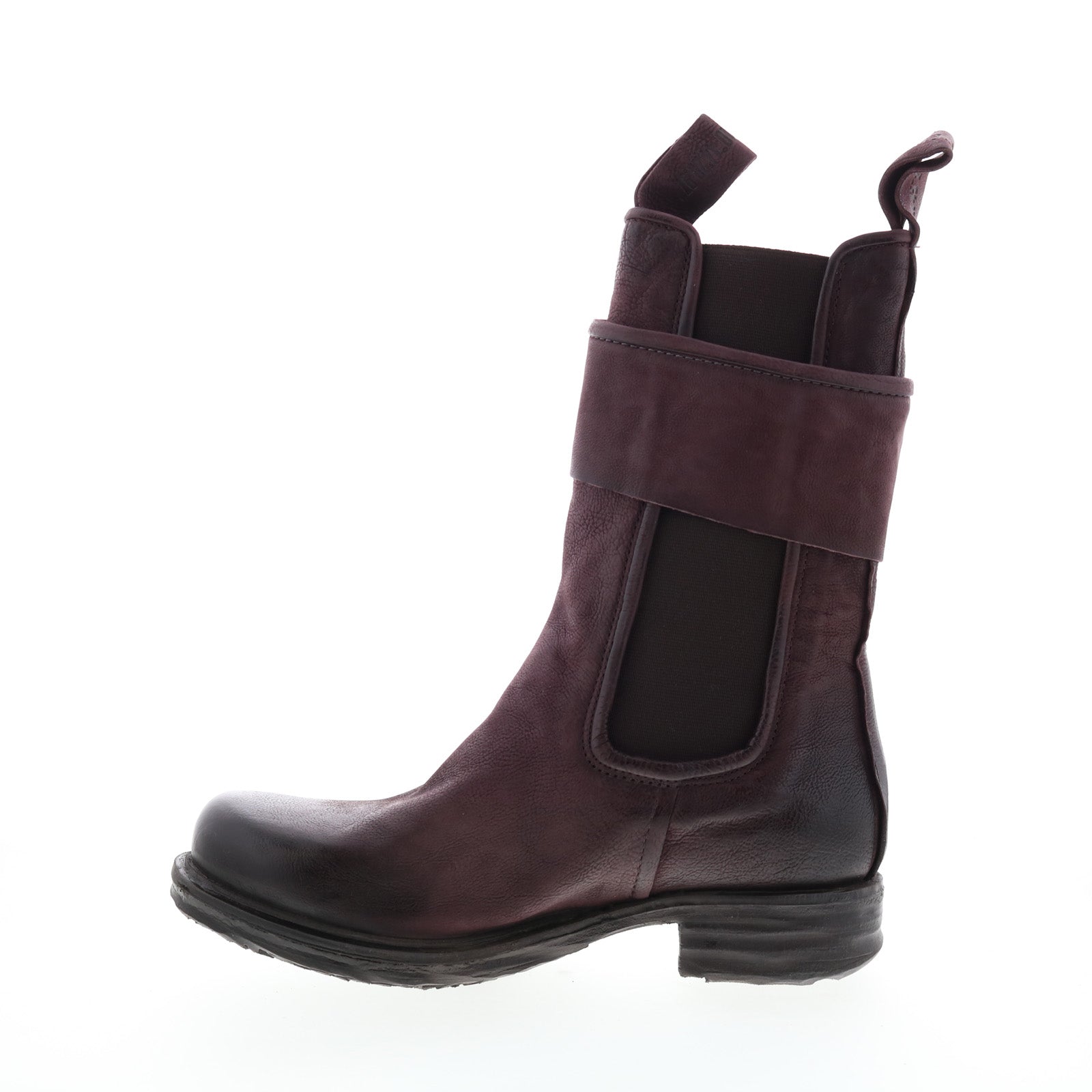 Sikes A50216-102 Womens Burgundy Leather Slip On Chelsea Boots
