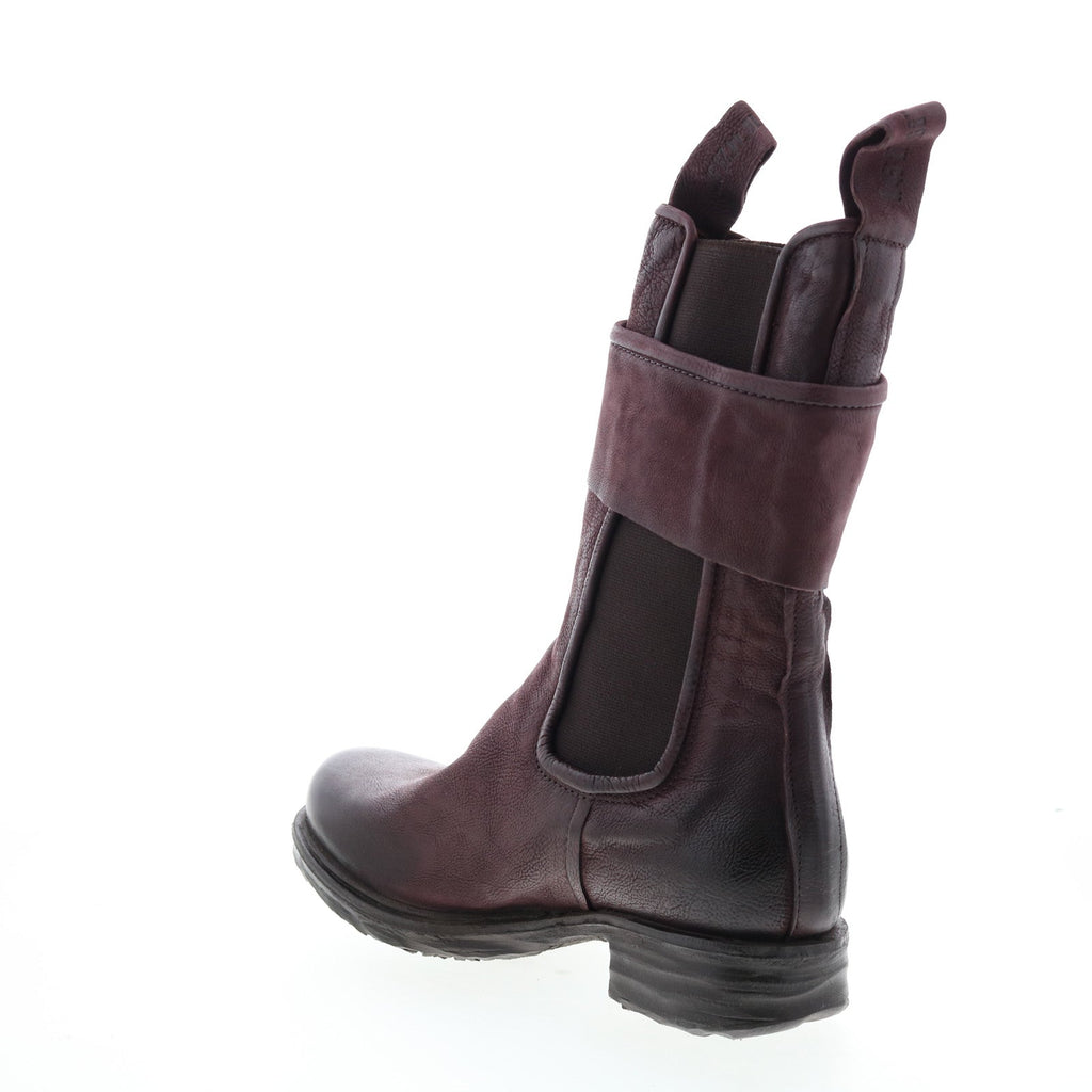 Sikes A50216-102 Womens Burgundy Leather Slip On Chelsea Boots
