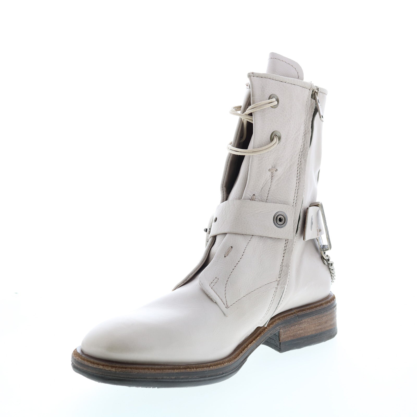 Faust A51202-101 Womens Beige Leather Hook & Loop Casual Dress Boots
