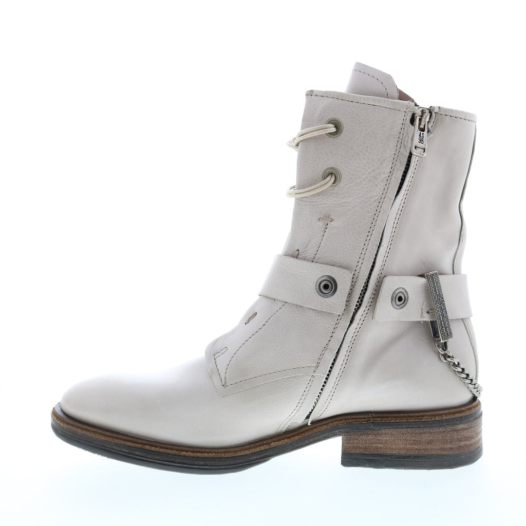 Faust A51202-101 Womens Beige Leather Hook & Loop Casual Dress Boots