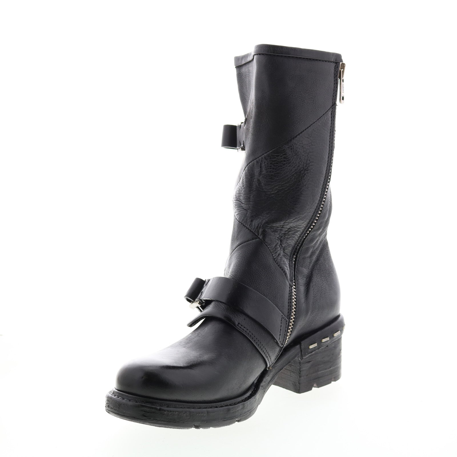 Norm A52203-101 Womens Black Leather Zipper Casual Dress Boots