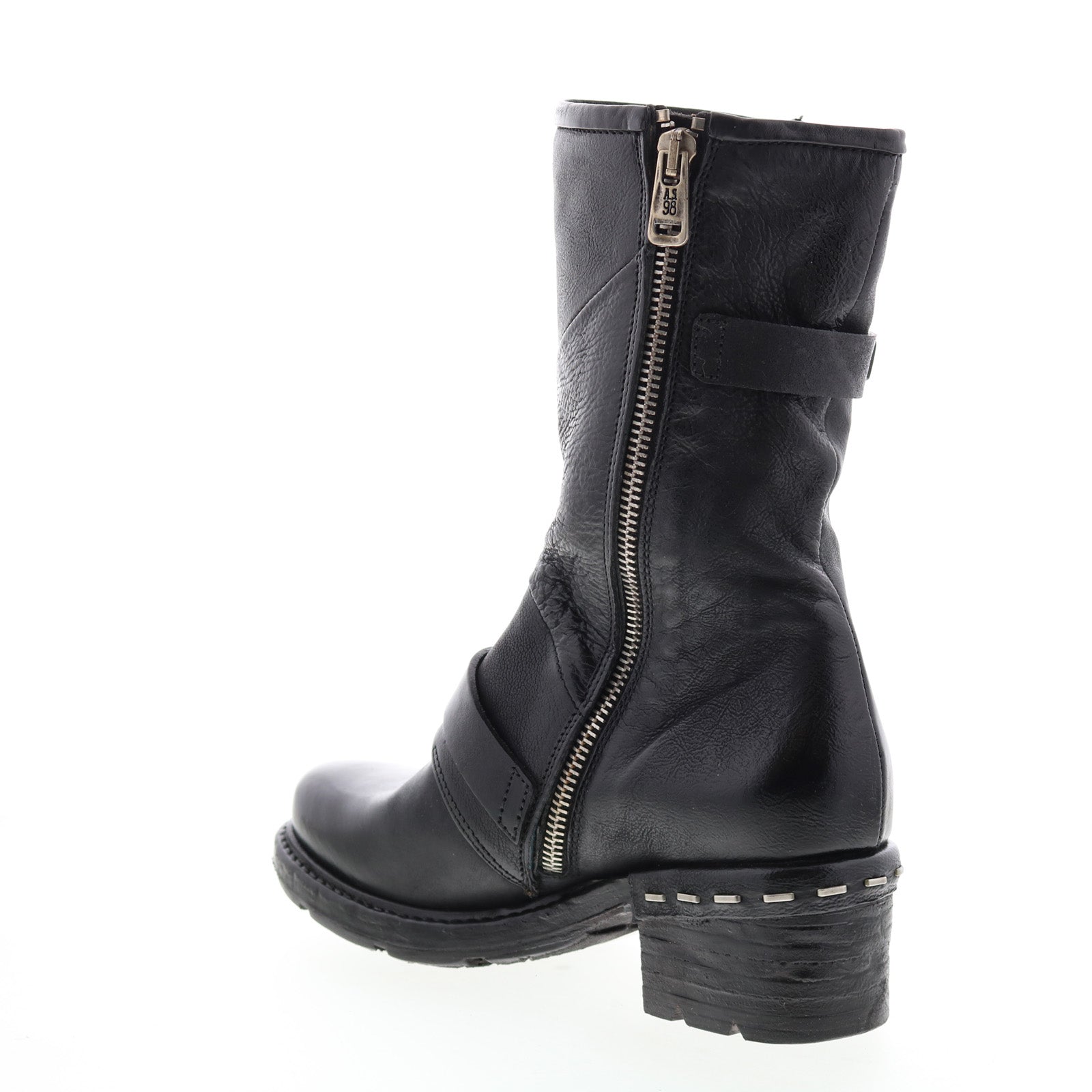 Norm A52203-101 Womens Black Leather Zipper Casual Dress Boots
