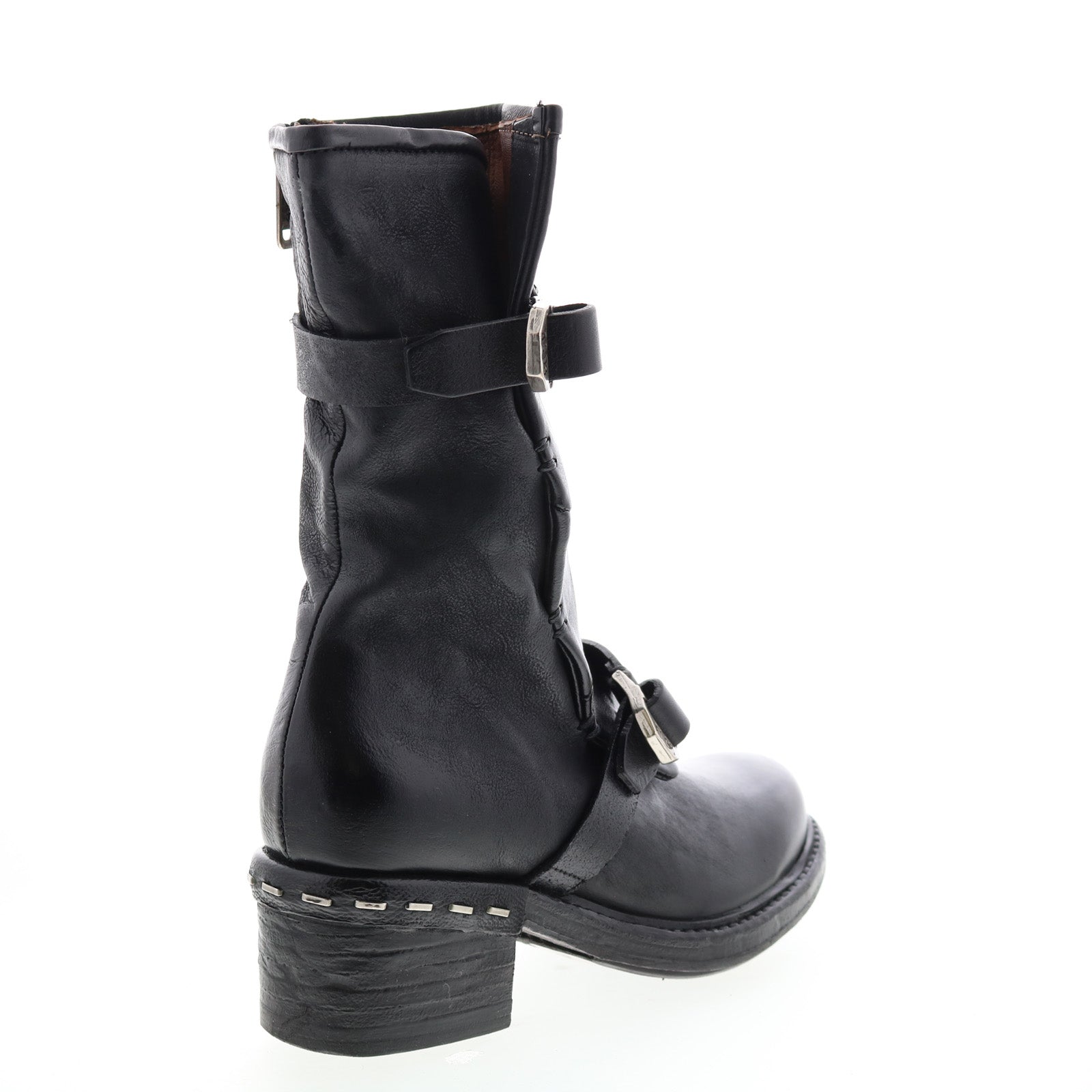 Norm A52203-101 Womens Black Leather Zipper Casual Dress Boots