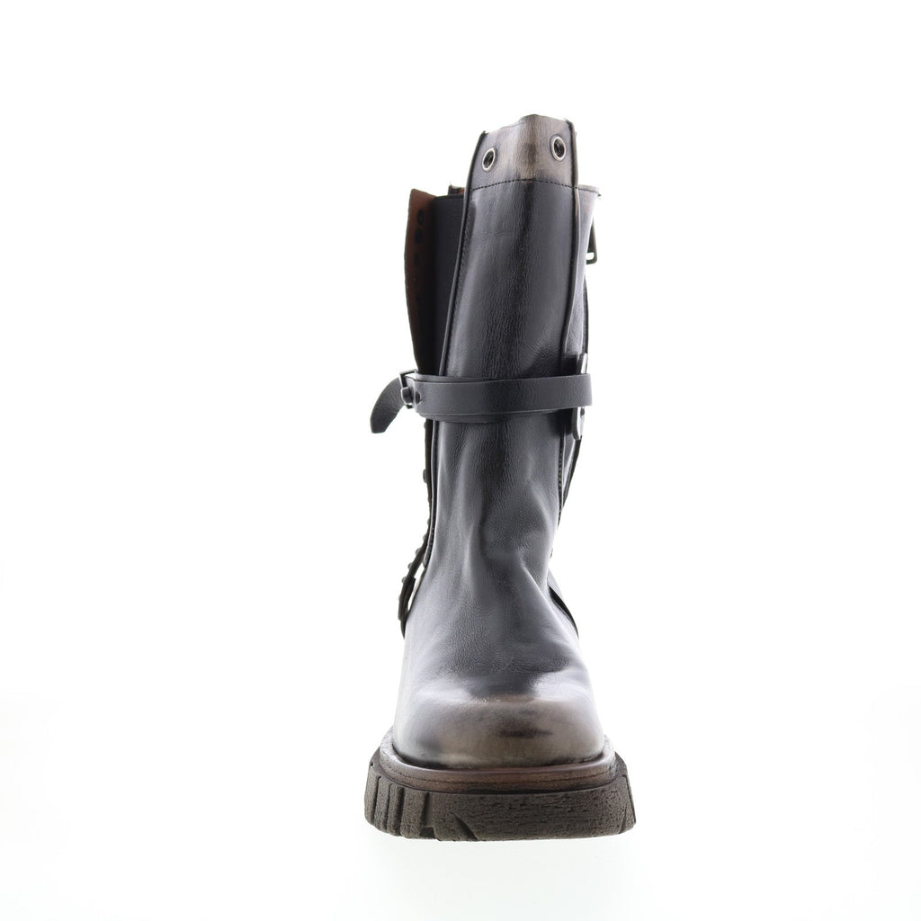 Hallsey A54202-101 Womens Black Leather Casual Dress Boots