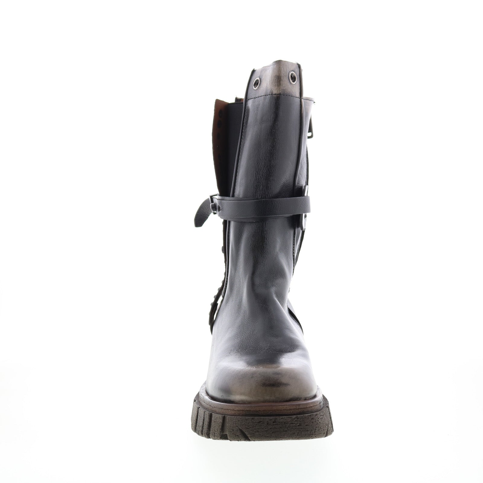 Hallsey A54202-101 Womens Black Leather Casual Dress Boots