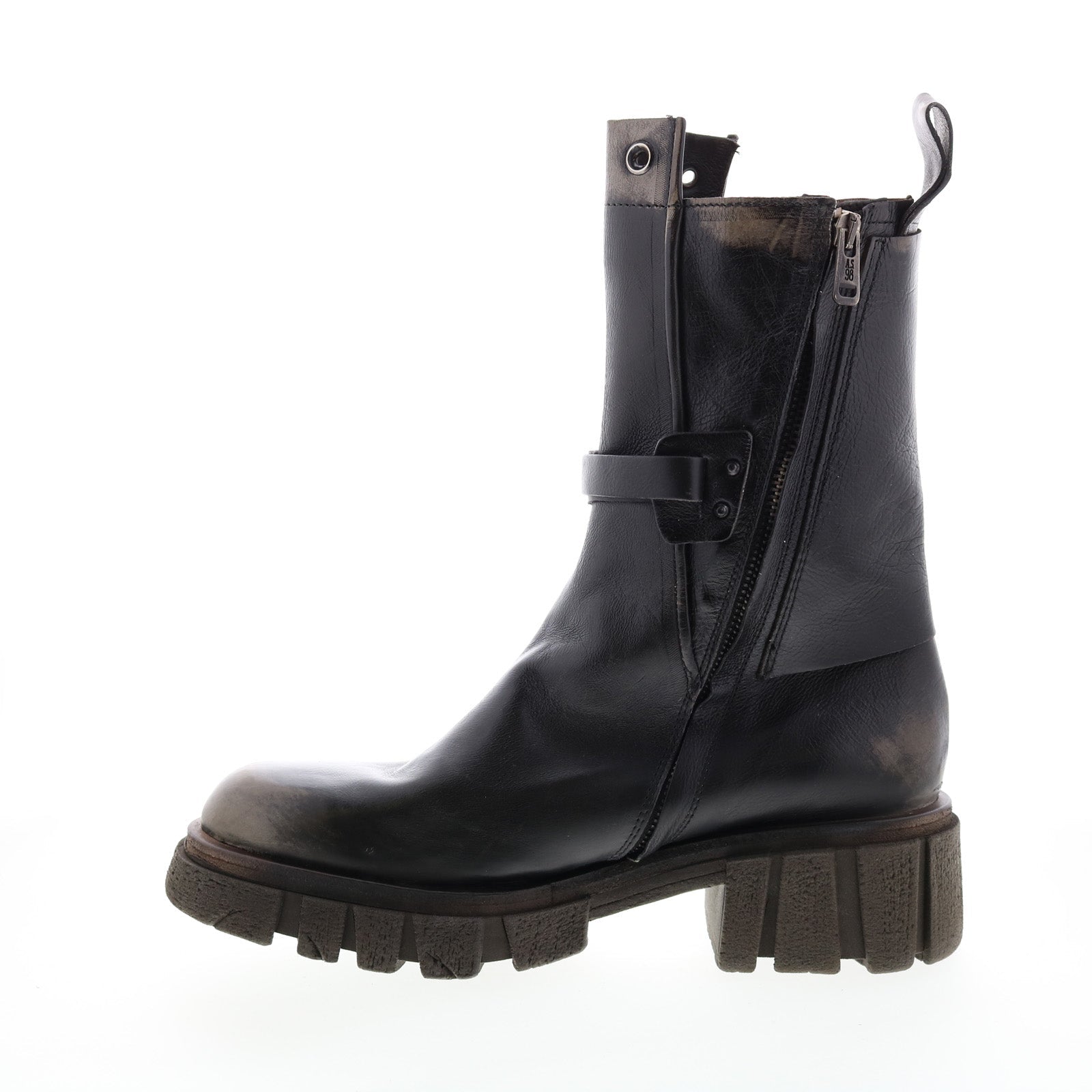 Hallsey A54202-101 Womens Black Leather Casual Dress Boots