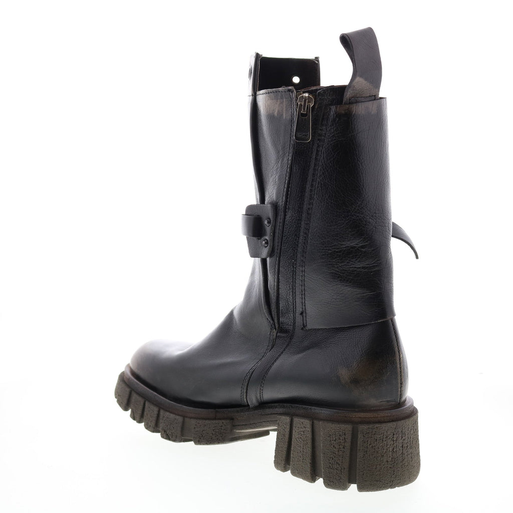 Hallsey A54202-101 Womens Black Leather Casual Dress Boots