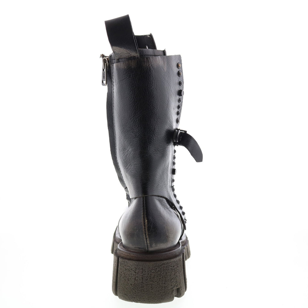 Hallsey A54202-101 Womens Black Leather Casual Dress Boots