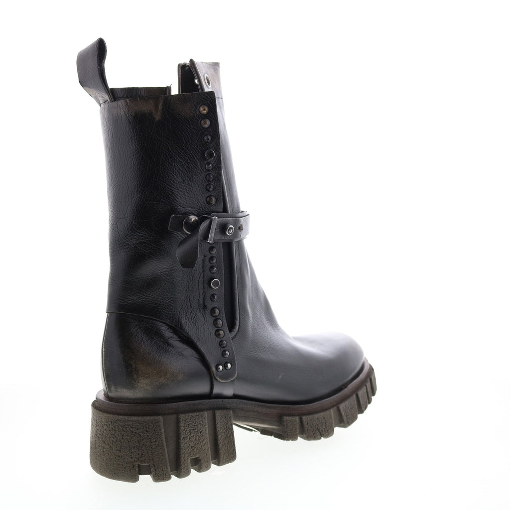 Hallsey A54202-101 Womens Black Leather Casual Dress Boots