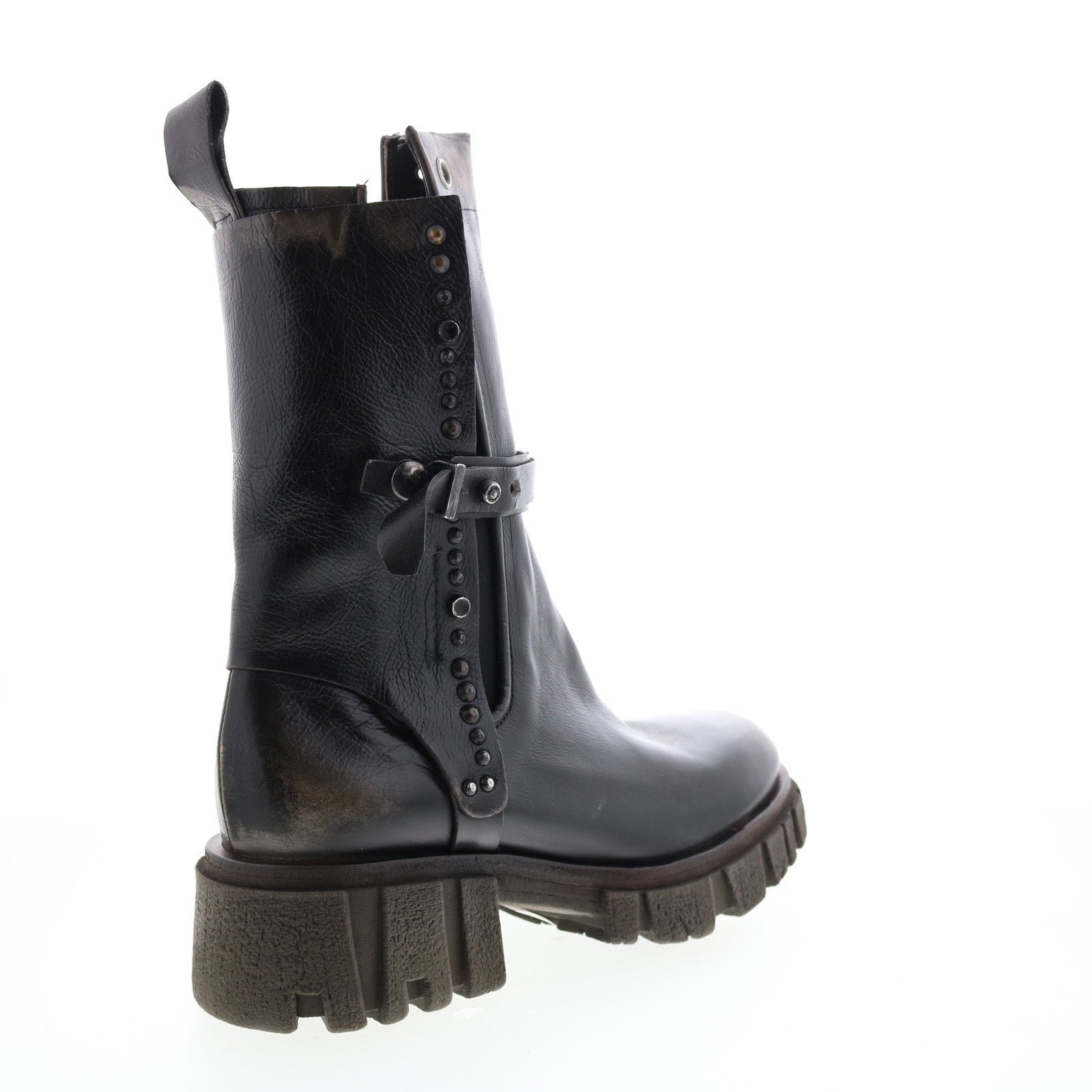 Hallsey A54202-101 Womens Black Leather Casual Dress Boots