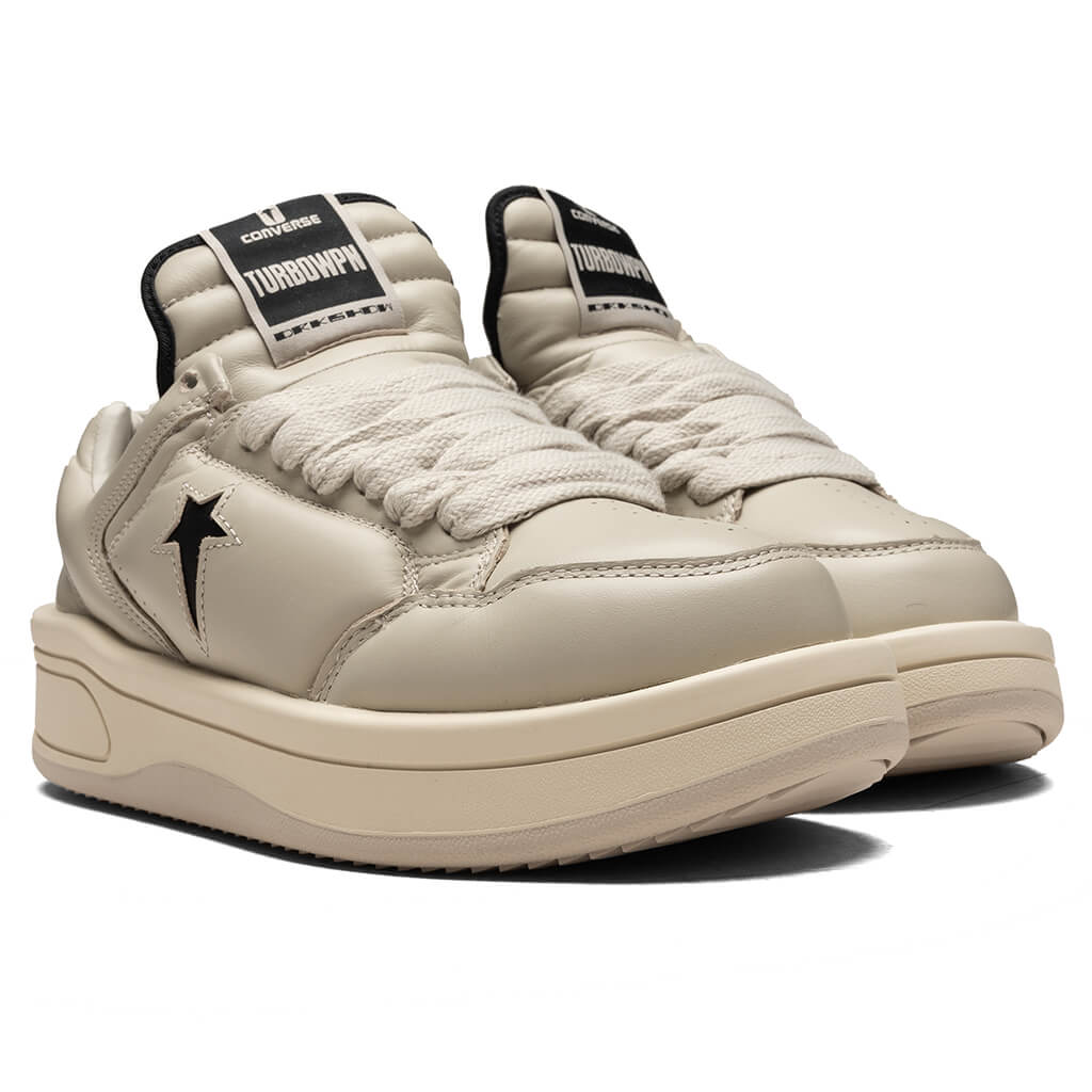 Rick Owens DRKSHDW x Converse Turbowpn Ox Leather Shoes Oyster Black