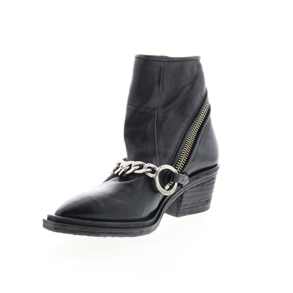 Issla A55204-201 Womens Black Leather Zipper Casual Dress Boots