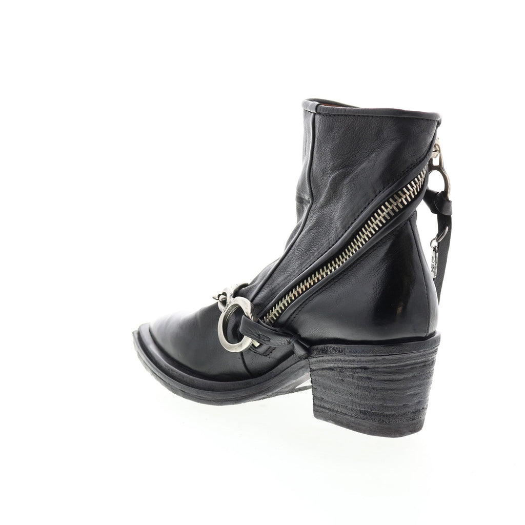 Issla A55204-201 Womens Black Leather Zipper Casual Dress Boots