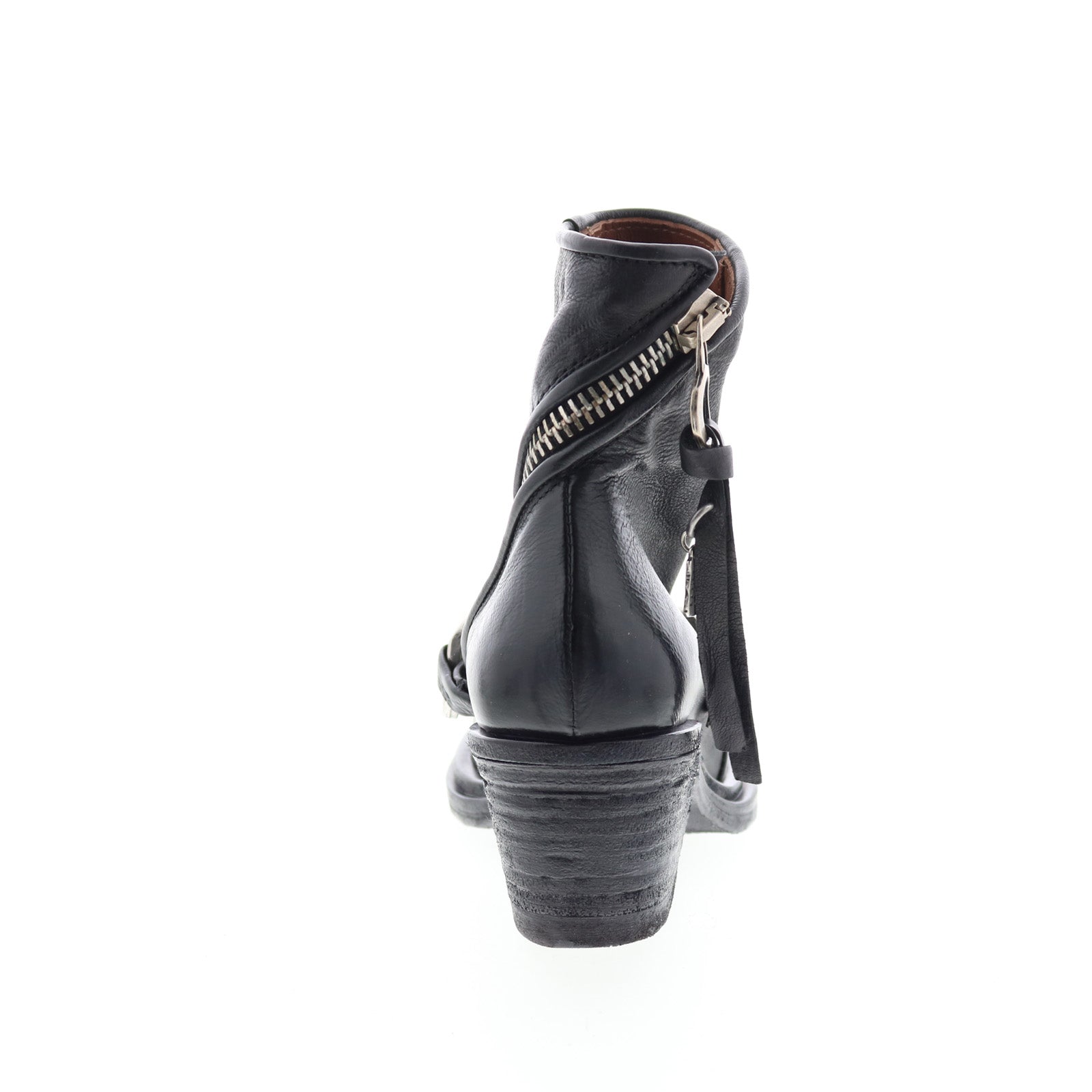Issla A55204-201 Womens Black Leather Zipper Casual Dress Boots