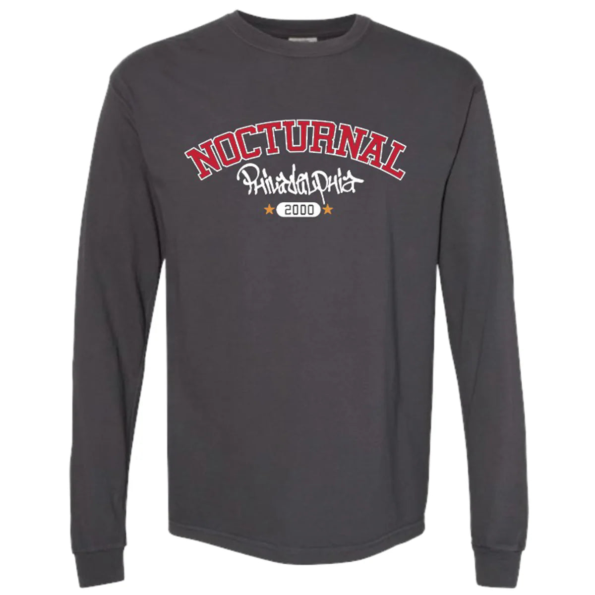 Nocturnal College Long Sleeve T Shirt Graphite