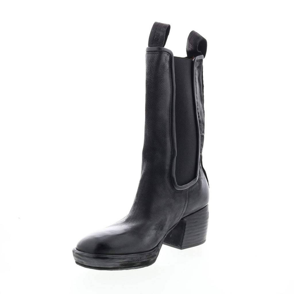 Collins A57202-301 Womens Black Leather Slip On Casual Dress Boots