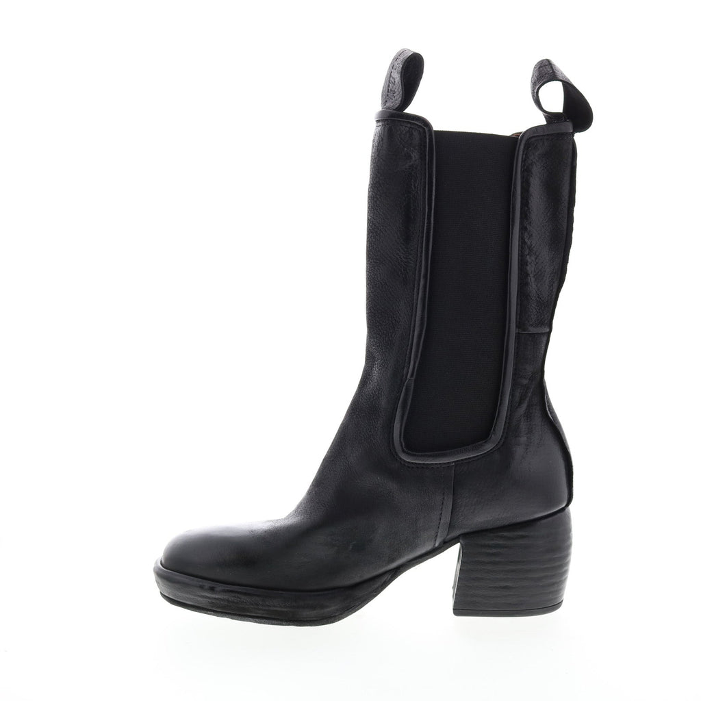 Collins A57202-301 Womens Black Leather Slip On Casual Dress Boots