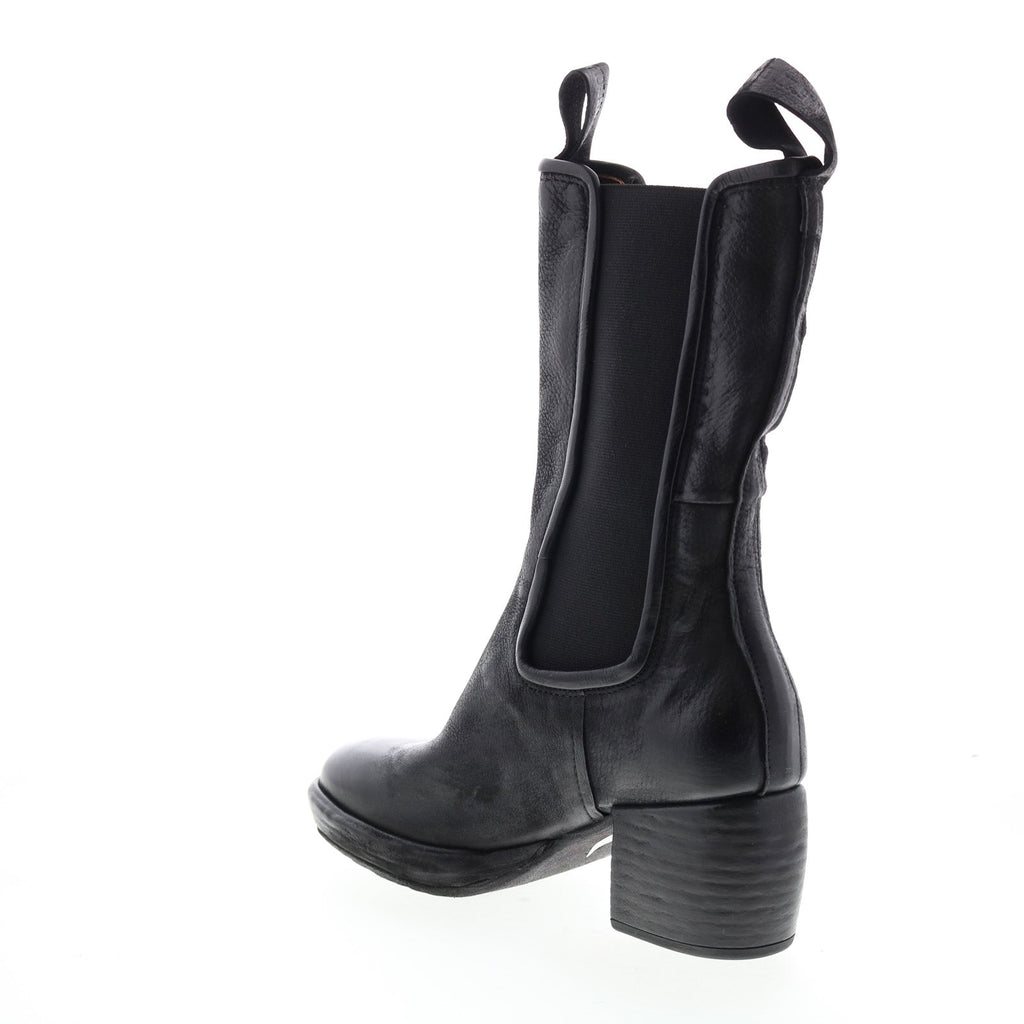 Collins A57202-301 Womens Black Leather Slip On Casual Dress Boots