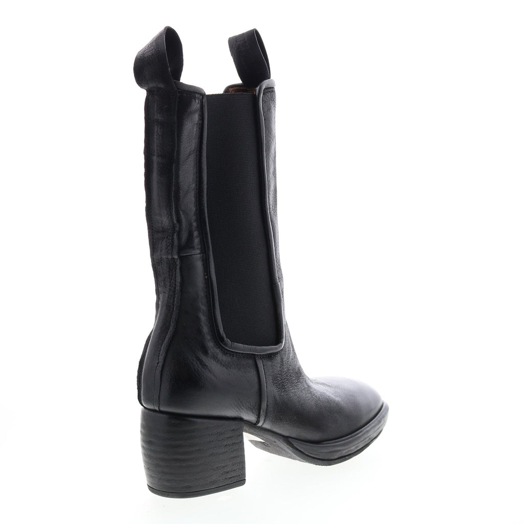 Collins A57202-301 Womens Black Leather Slip On Casual Dress Boots