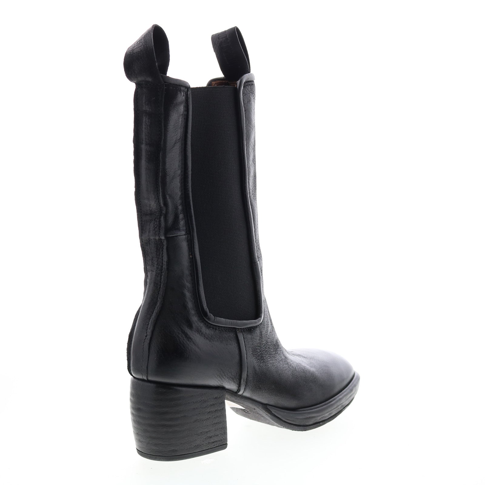 Collins A57202-301 Womens Black Leather Slip On Casual Dress Boots
