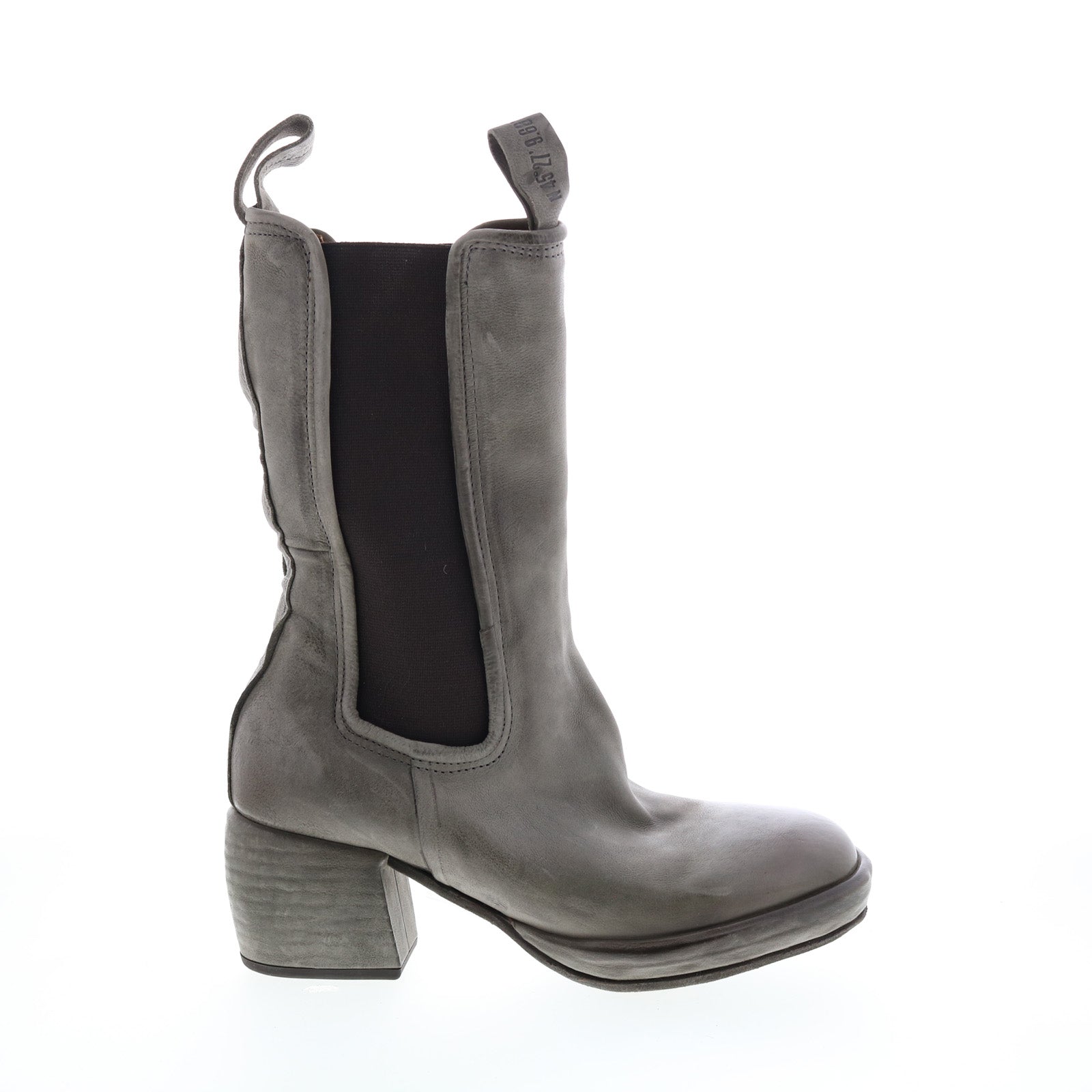 Collins A57202-302 Womens Gray Leather Slip On Chelsea Boots