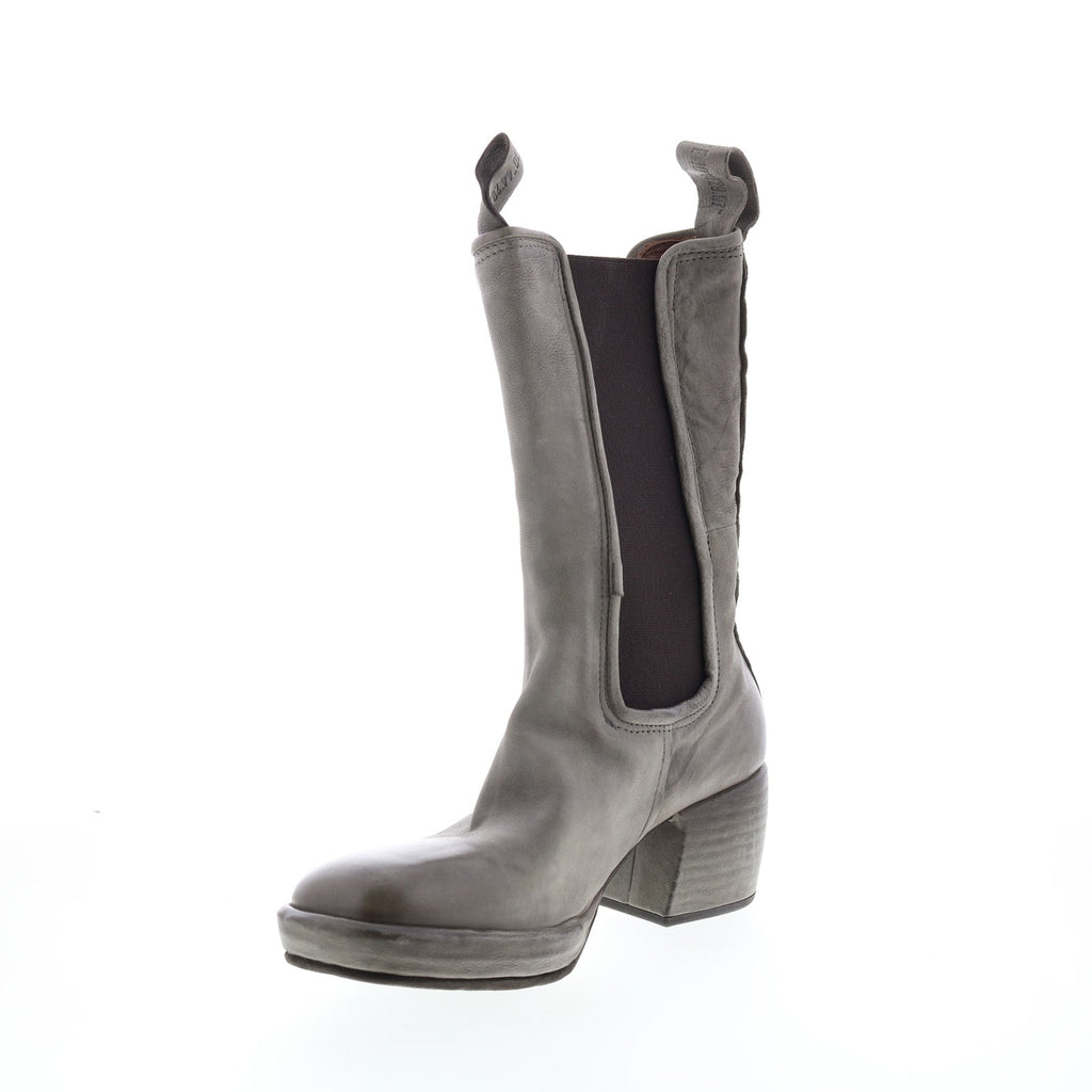 Collins A57202-302 Womens Gray Leather Slip On Chelsea Boots