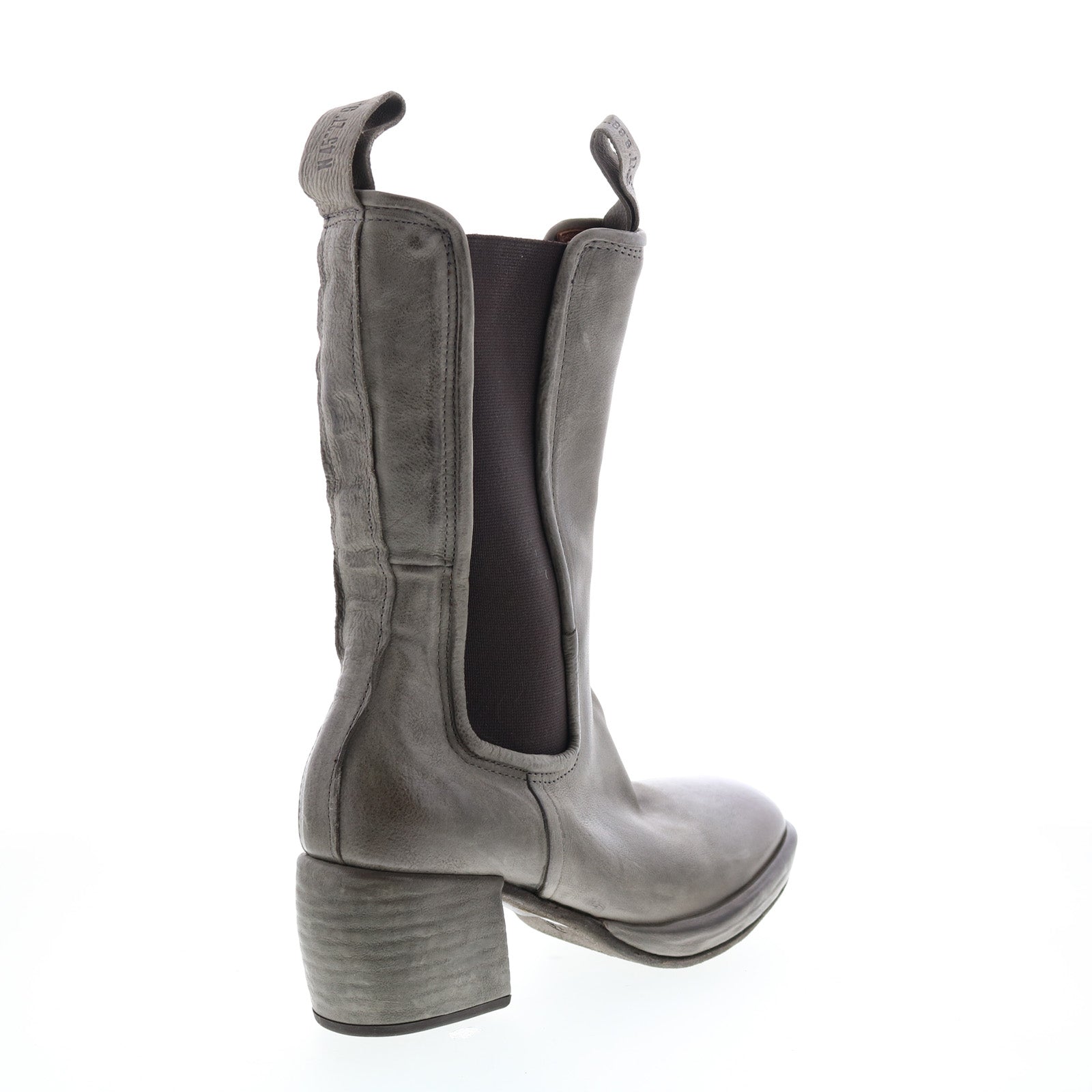 Collins A57202-302 Womens Gray Leather Slip On Chelsea Boots