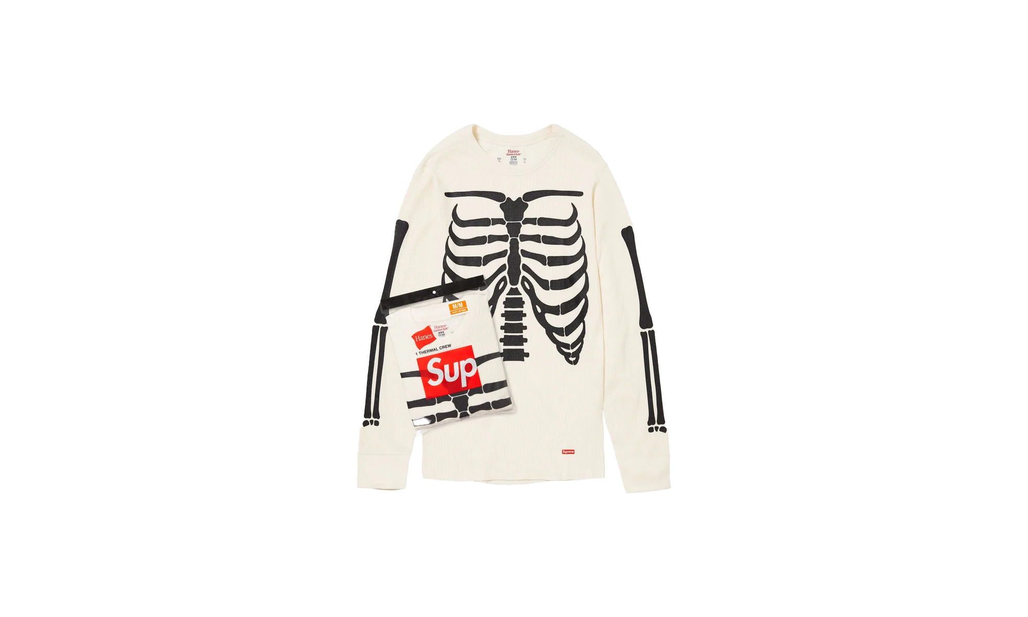 Hanes® Bones Thermal Crew (1 Pack) "FW24 White" SU740