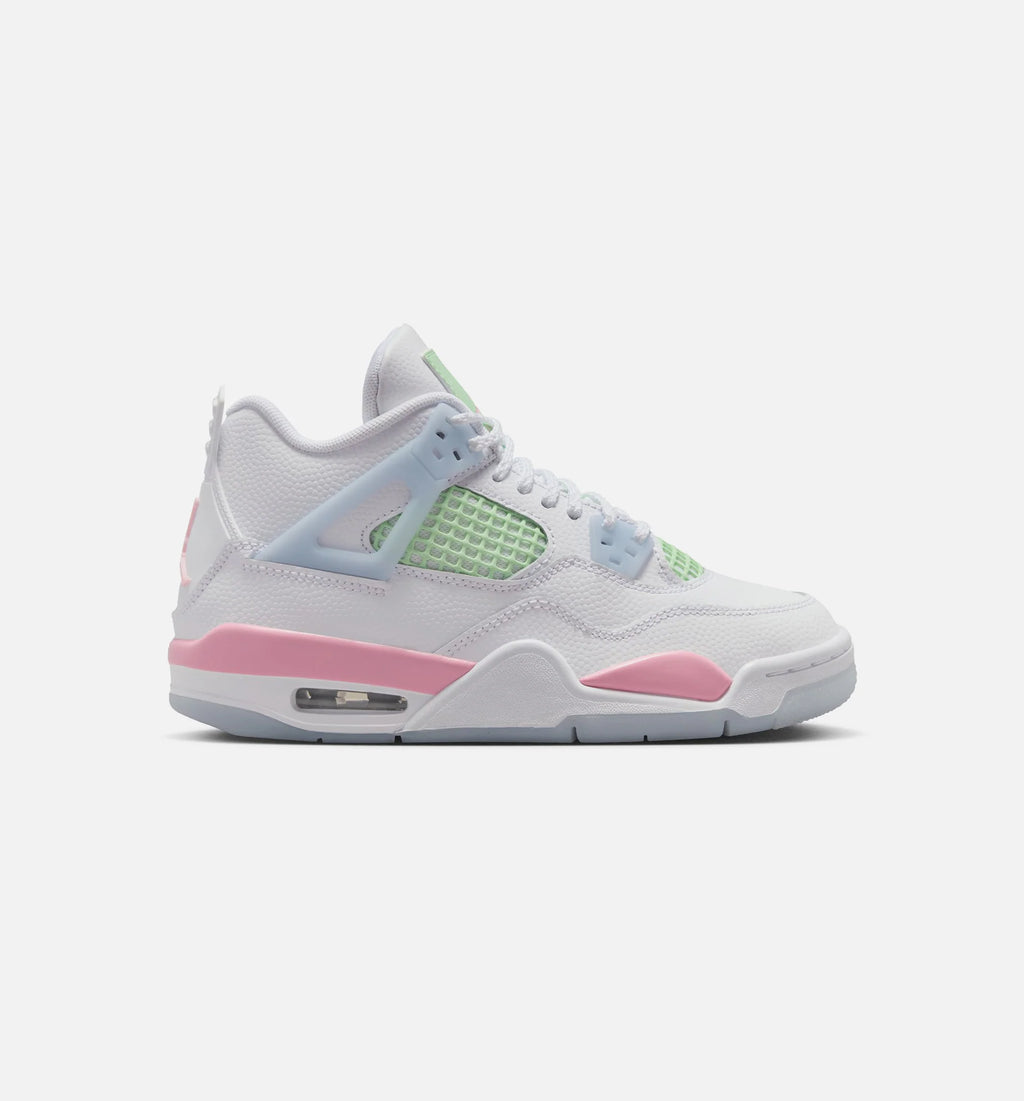 Air Jordan 4 Retro Medium Soft Pink Grade School Lifestyle Shoe White Medium Soft Pink Half Blue