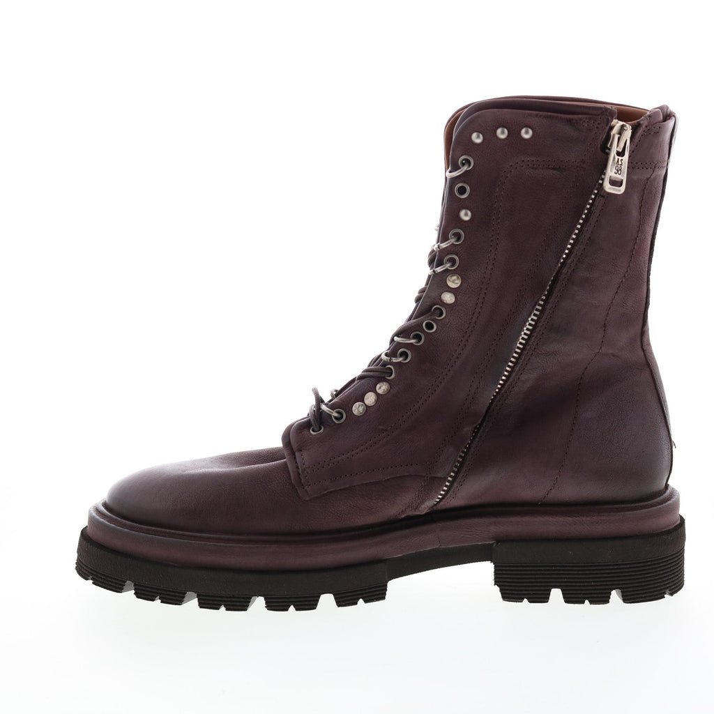 Hubie A59210-201 Womens Burgundy Leather Lace Up Casual Dress Boots