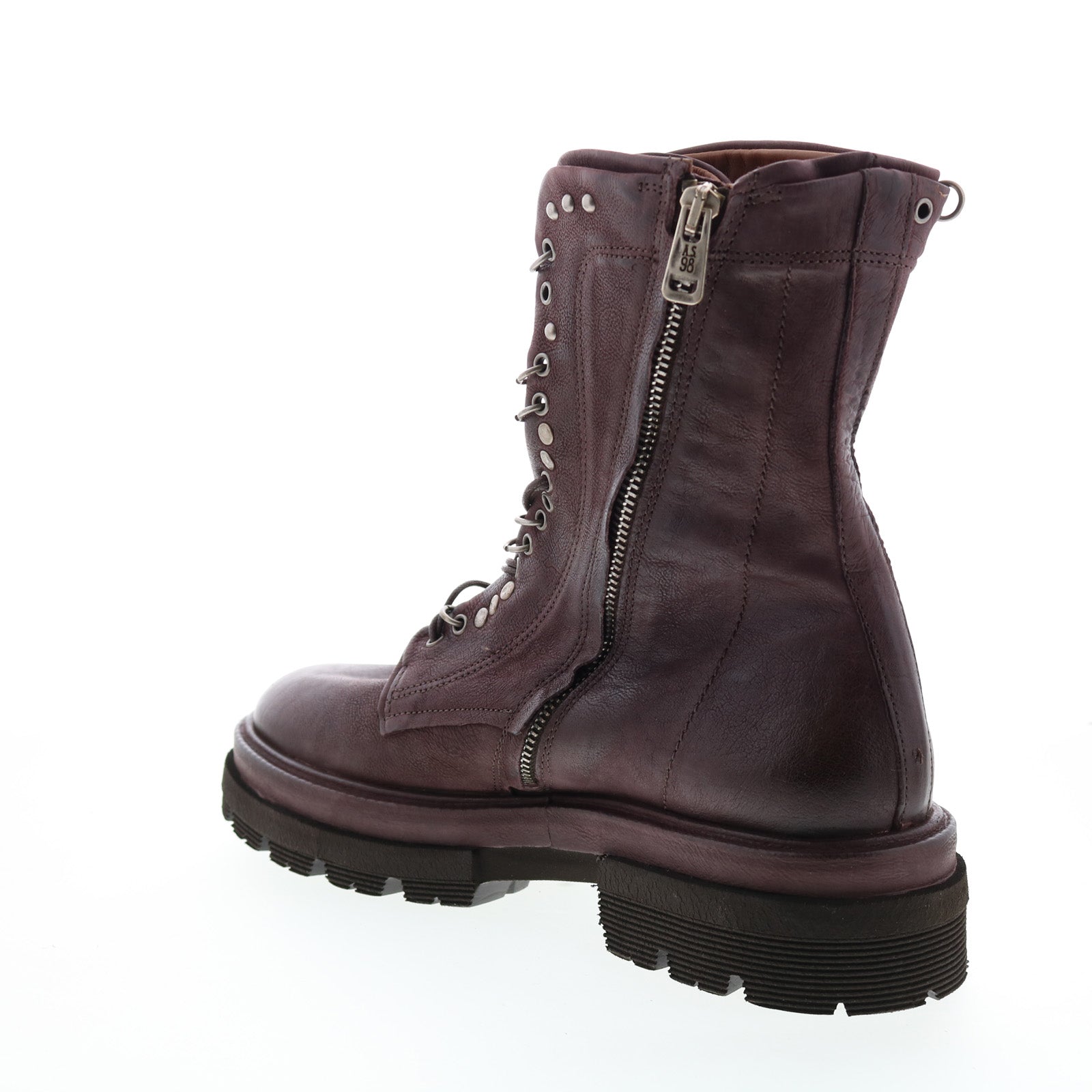 Hubie A59210-201 Womens Burgundy Leather Lace Up Casual Dress Boots